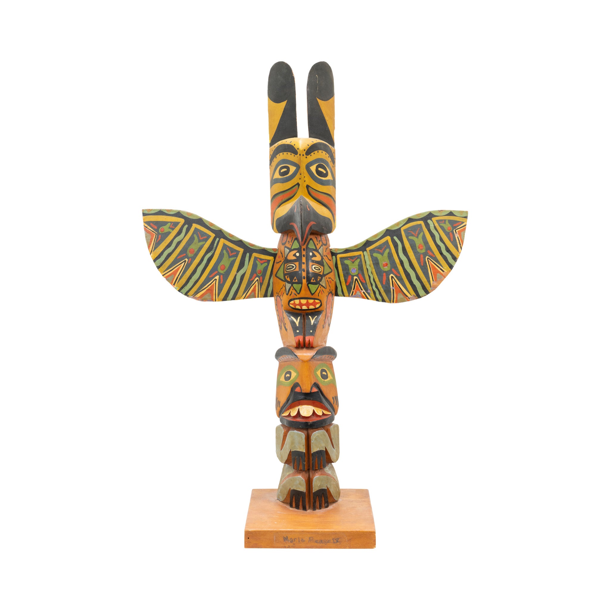 Salish Totem by the White Eagle Family, Native, Carving, Totem Pole