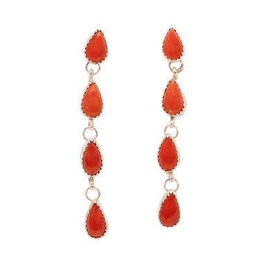 Coral Drop Earrings, Jewelry, Earrings, Native