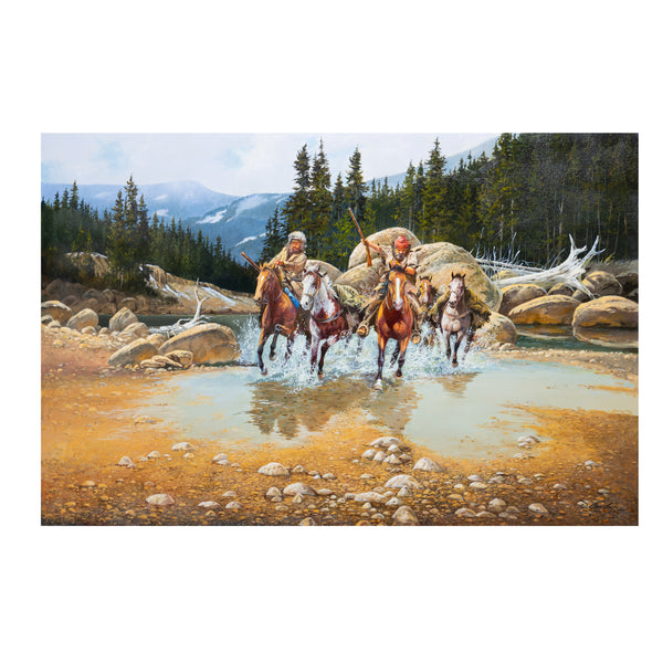 Hell Bent for Camp by Paul Abram, Fine Art, Painting, Native American