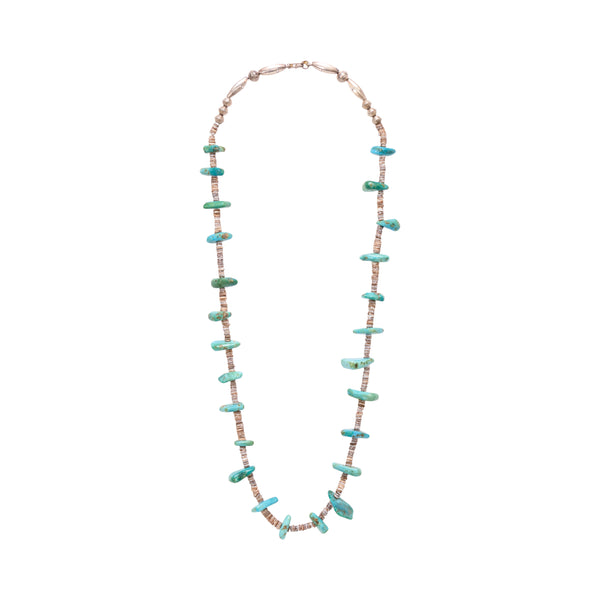 Turquoise Nugget Beaded Necklace, Jewelry, Necklace, Native