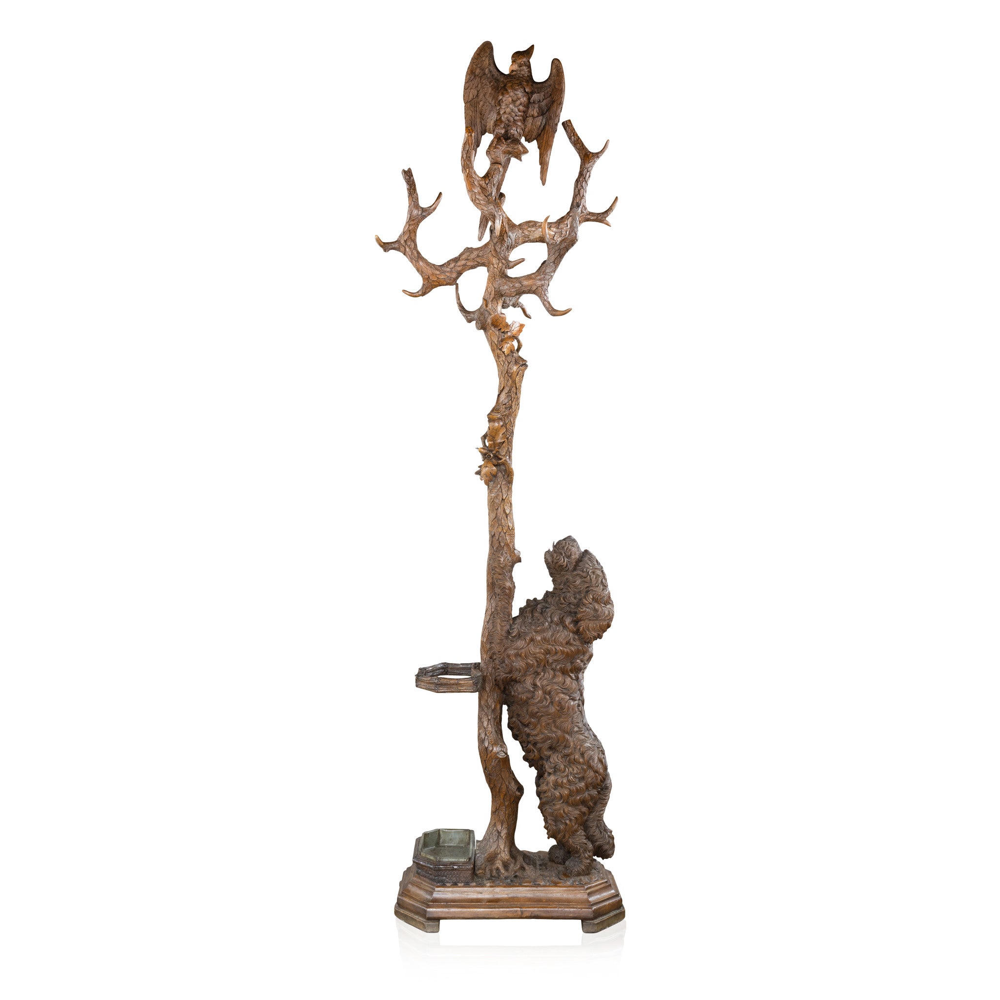 C.V Bergen Black Forest Carved Hall Tree, Furnishings, Black Forest, Hall Tree