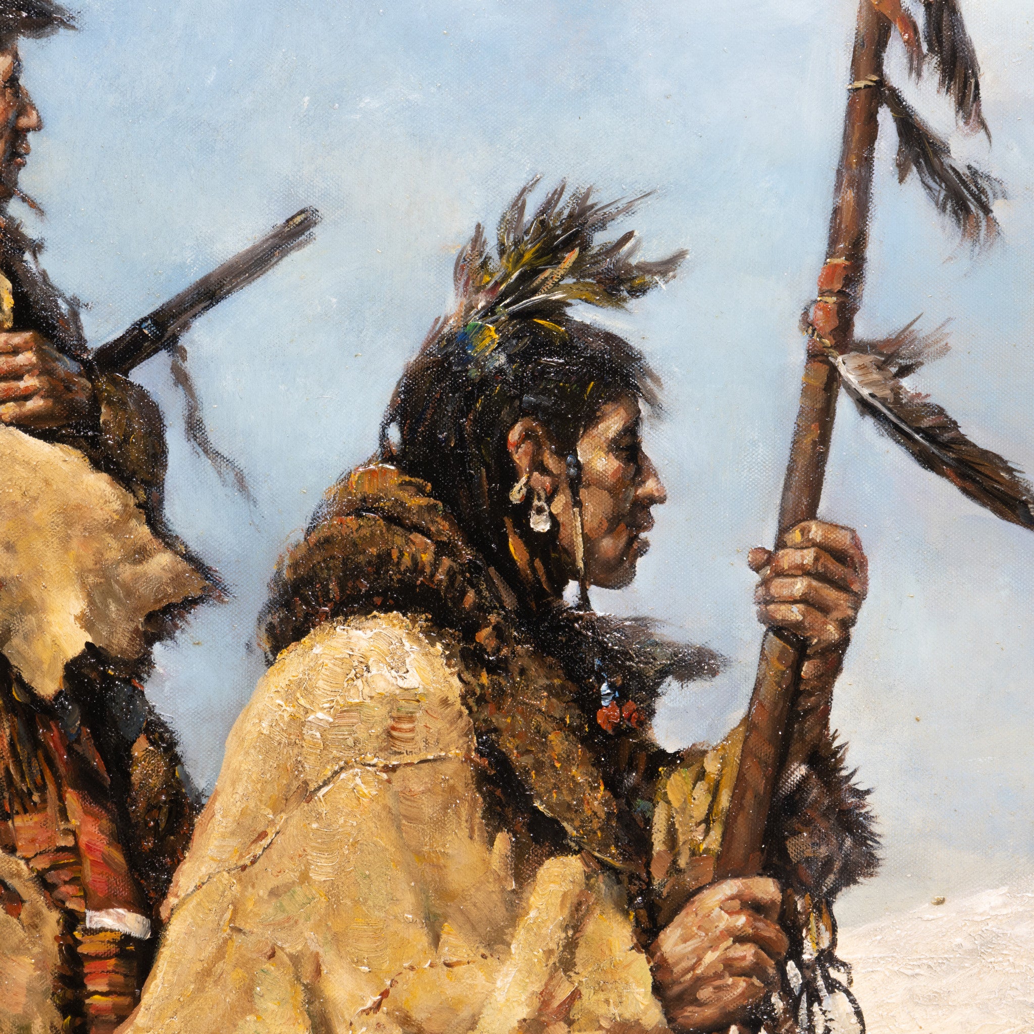 Indian Warriors in Snowy Mountains by Troy Denton