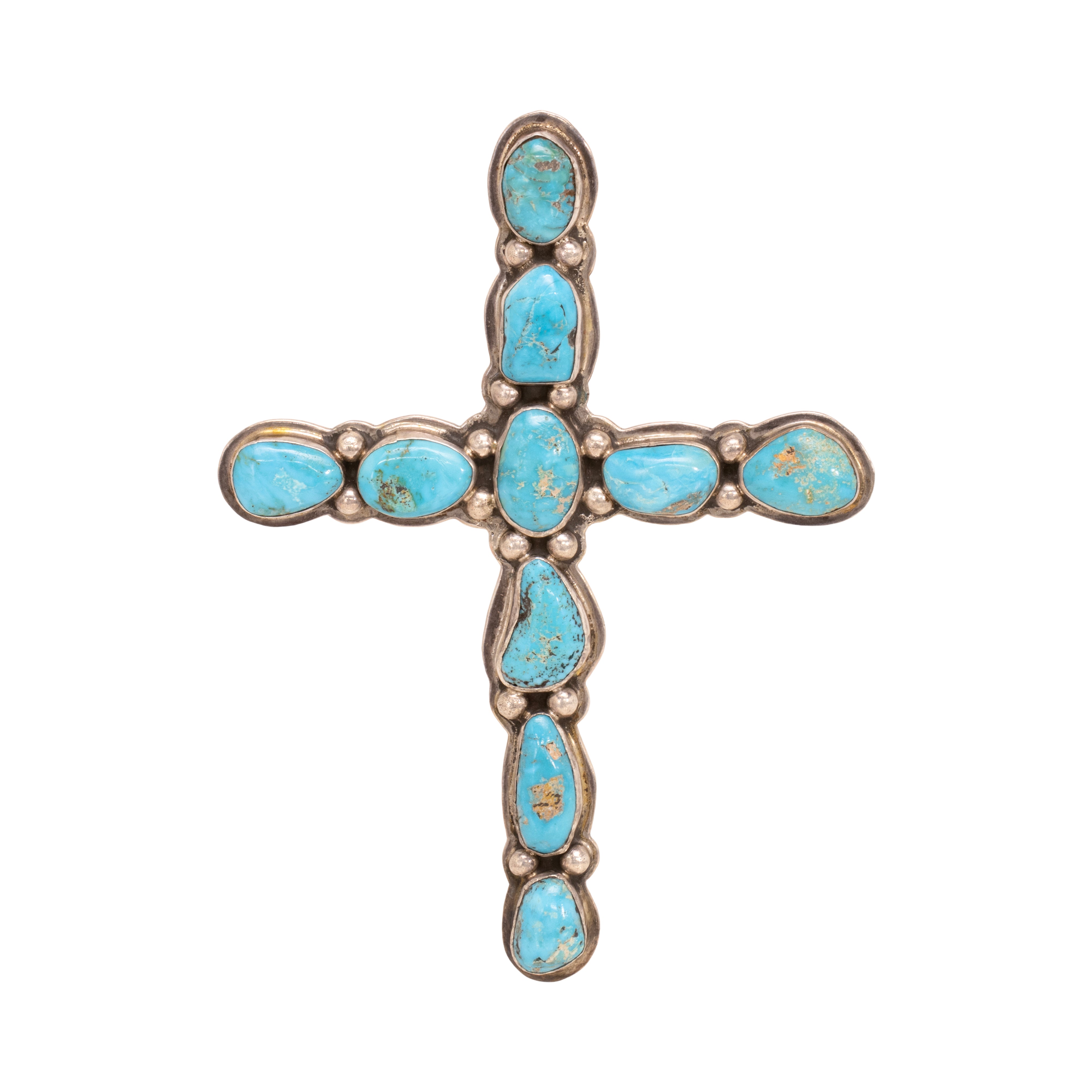 Navajo Turquoise Cross Pendant, Jewelry, Necklace, Native
