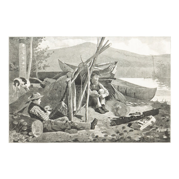"Camping Out in the Adirondack Mountains" by Winslow Homer, Fine Art, Other, Etching