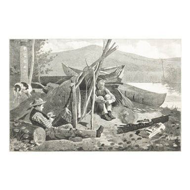 "Camping Out in the Adirondack Mountains" by Winslow Homer, Fine Art, Other, Etching