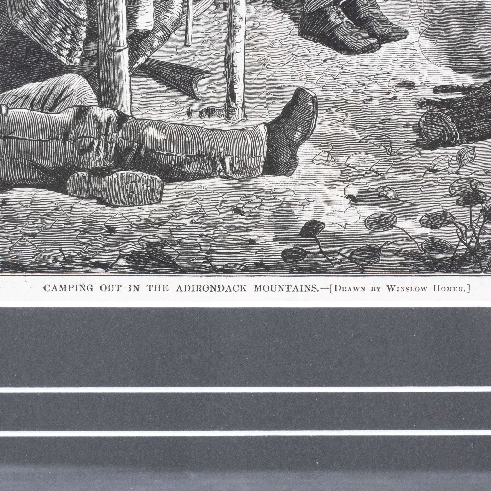 "Camping Out in the Adirondack Mountains" by Winslow Homer