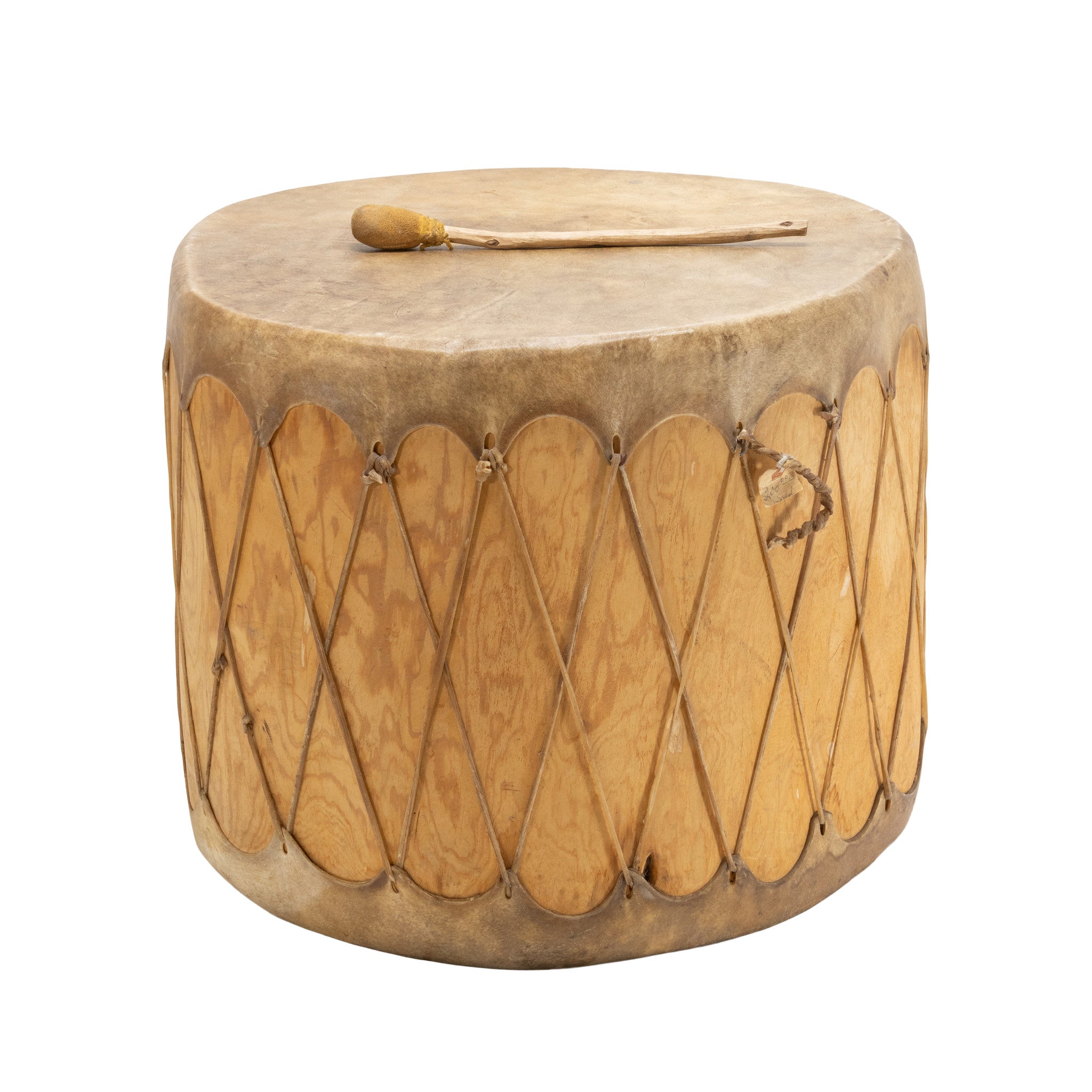 Taos Pueblo Pow Wow Drum with Beaters, Native, Music Instrument, Drum
