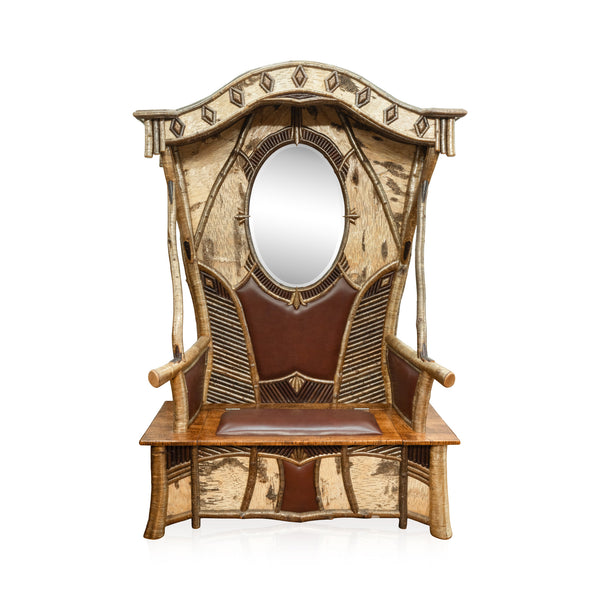 Adirondack Mirrored Hall Bench, Furnishings, Furniture, Bench