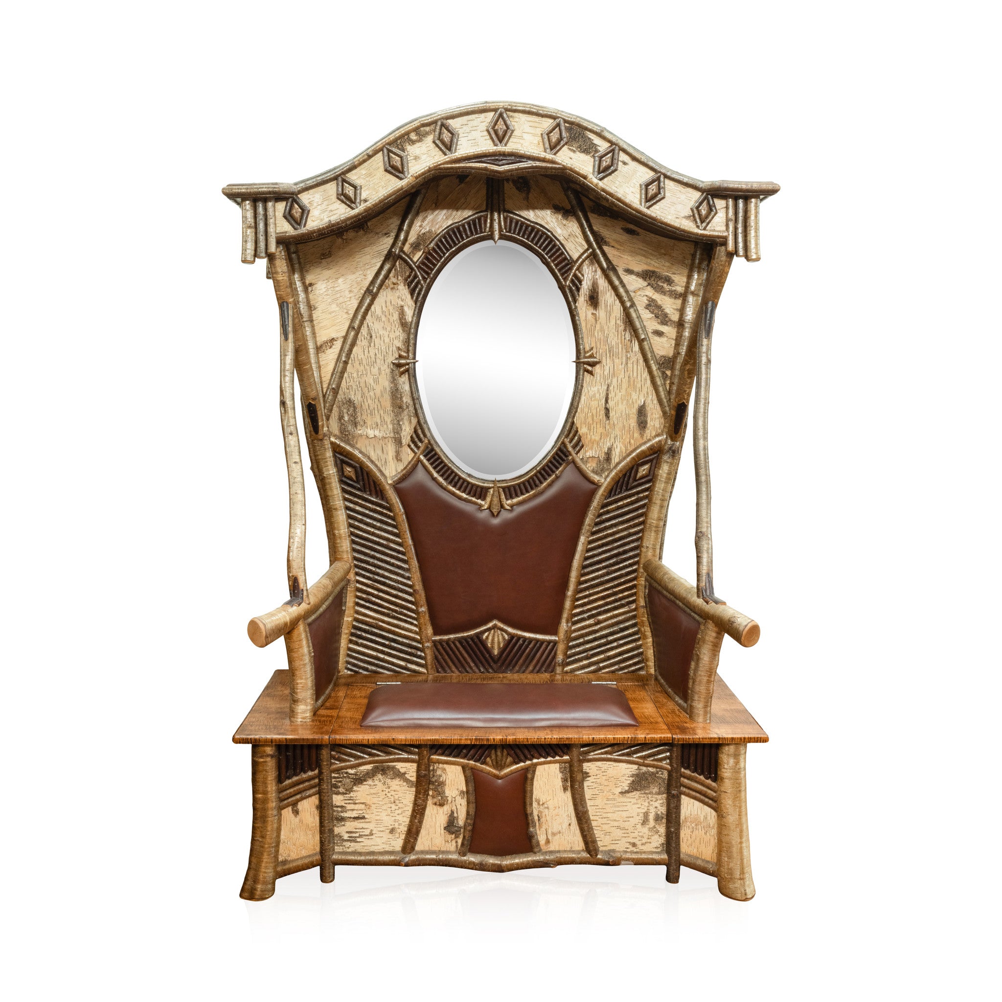 Adirondack Mirrored Hall Bench, Furnishings, Furniture, Bench