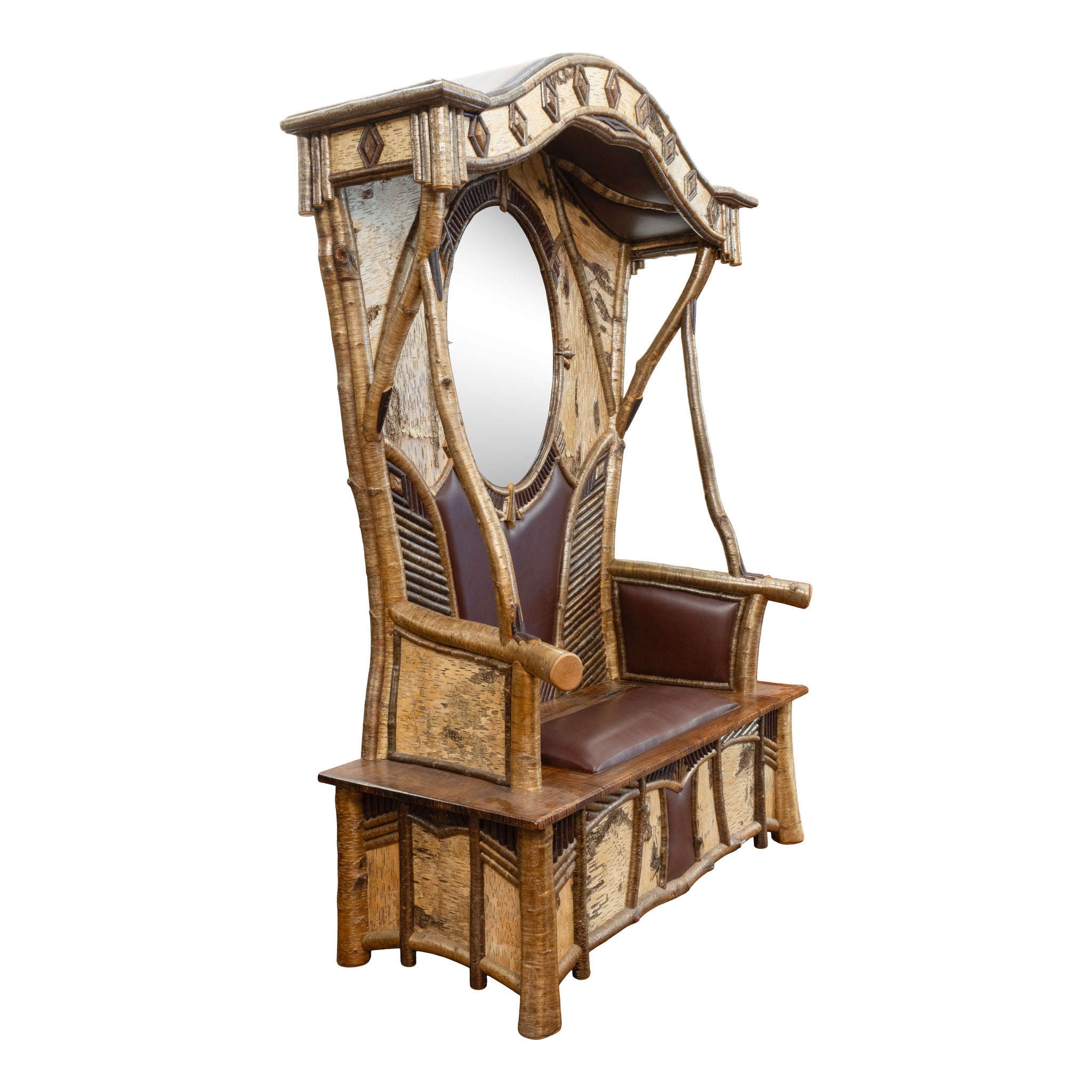 Adirondack Mirrored Hall Bench