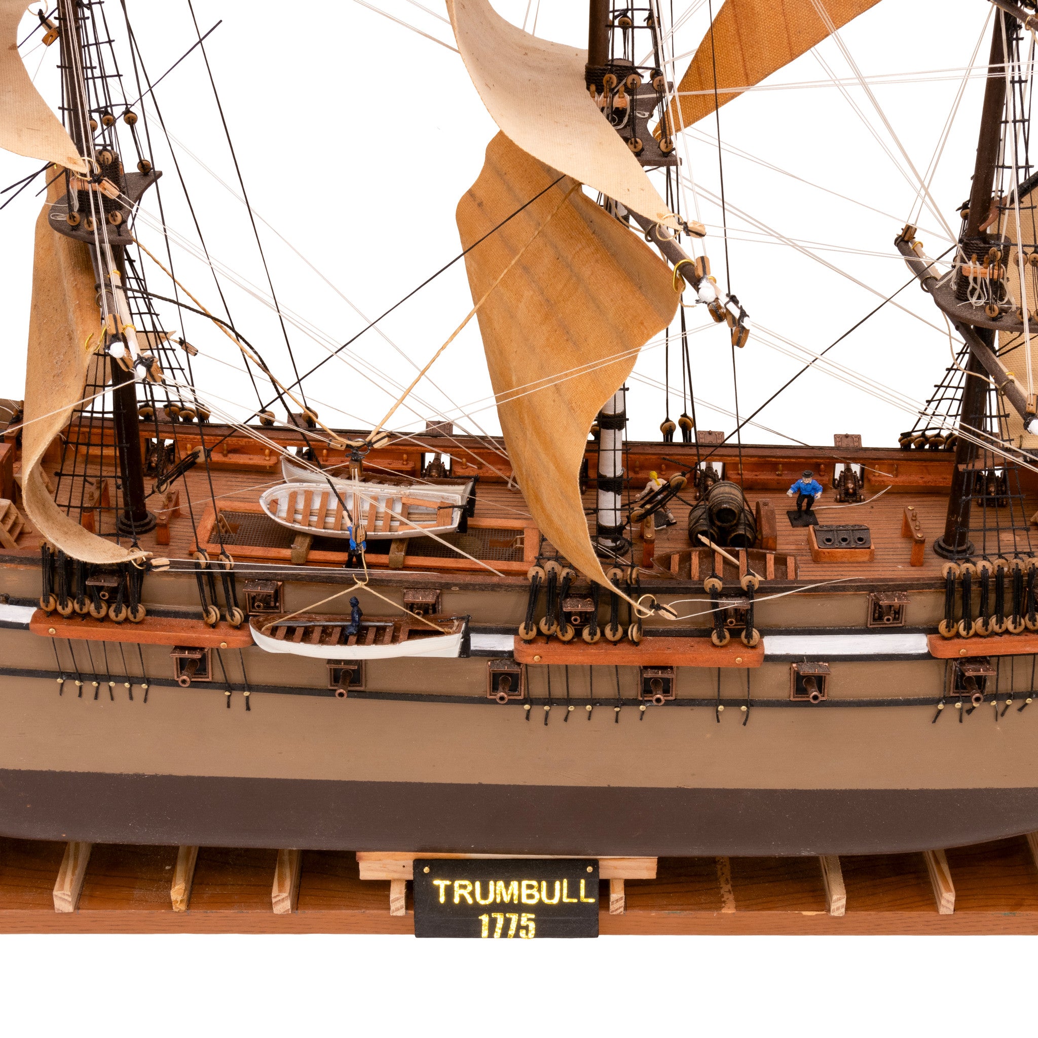 USS Trumbull Wood Model Ship by Richard Hewitt