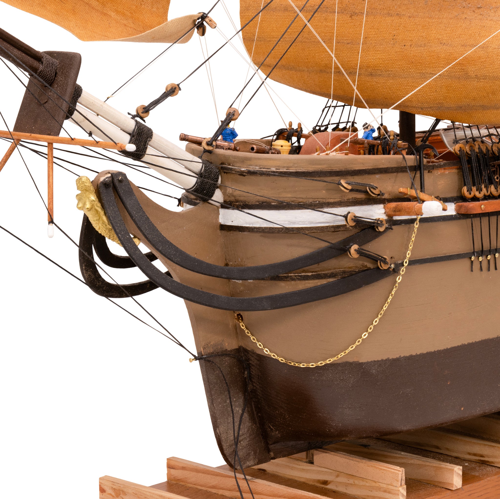 USS Trumbull Wood Model Ship by Richard Hewitt