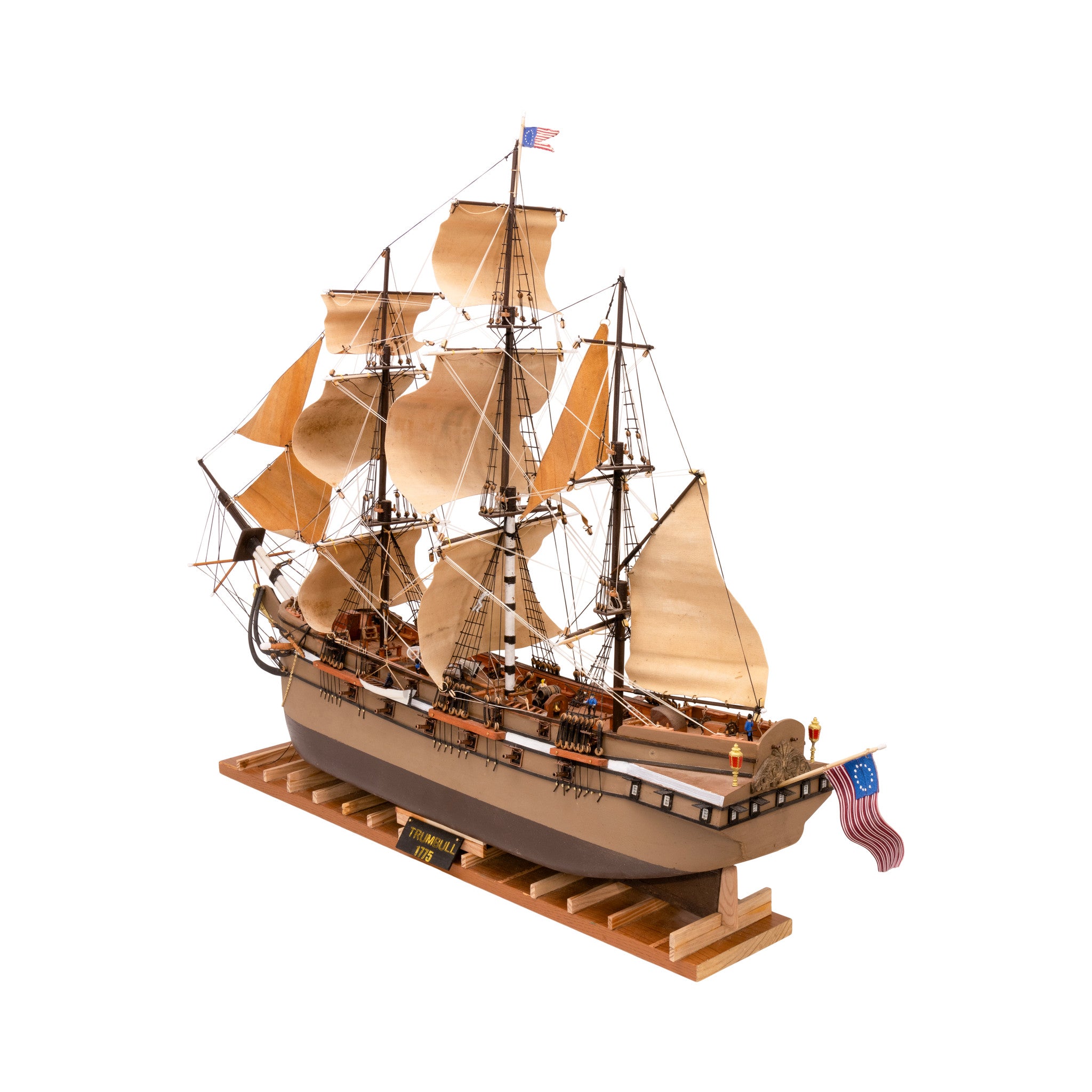 USS Trumbull Wood Model Ship by Richard Hewitt