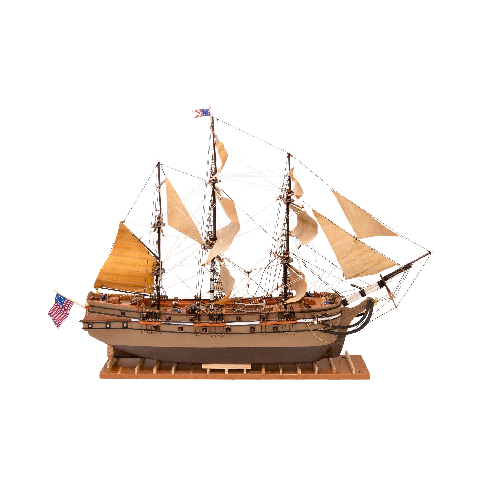 USS Trumbull Wood Model Ship by Richard Hewitt