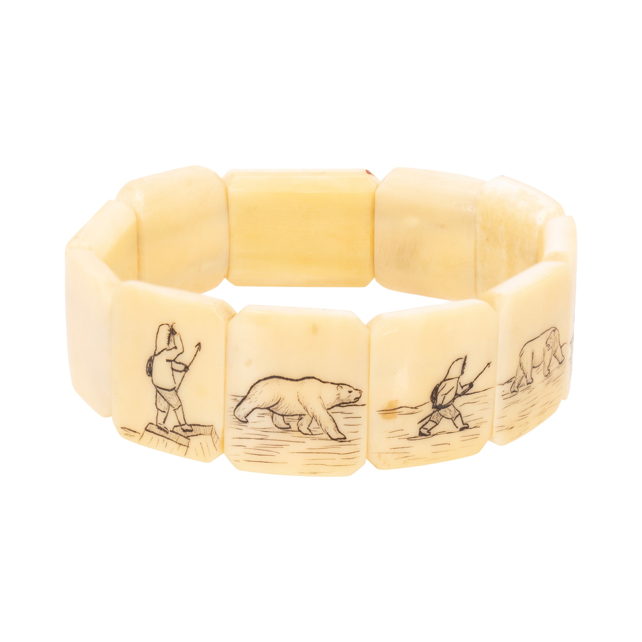 Inuit Ivory Storyteller Bracelet, Jewelry, Bracelet, Native