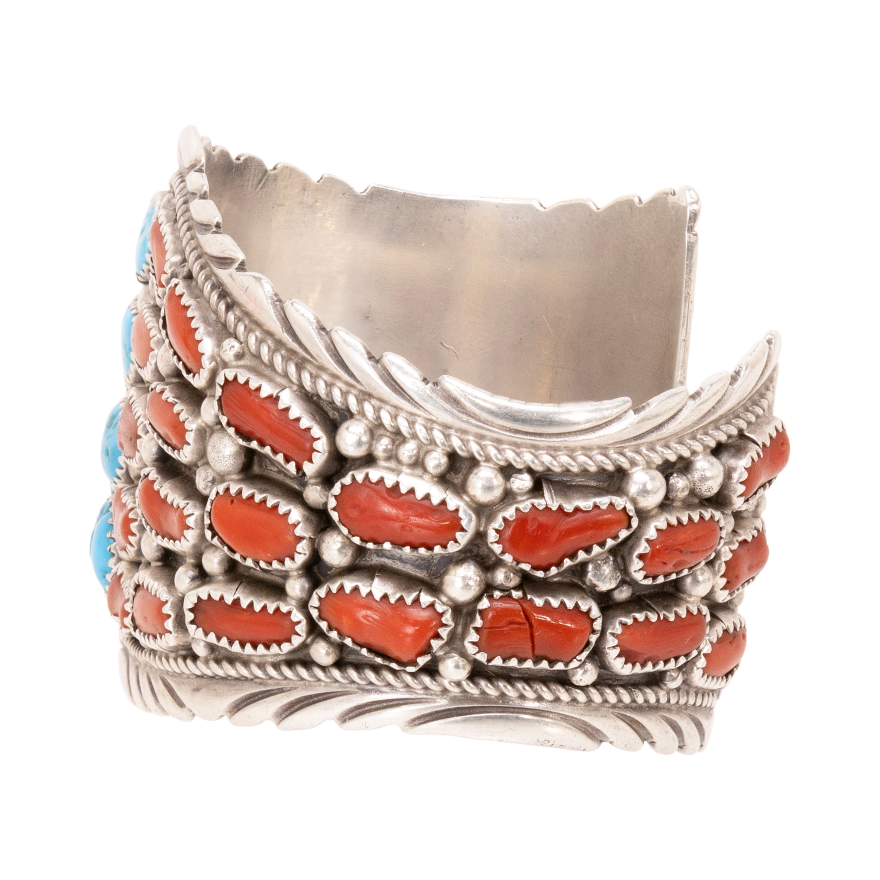 Navajo Turquoise and Coral Bracelet