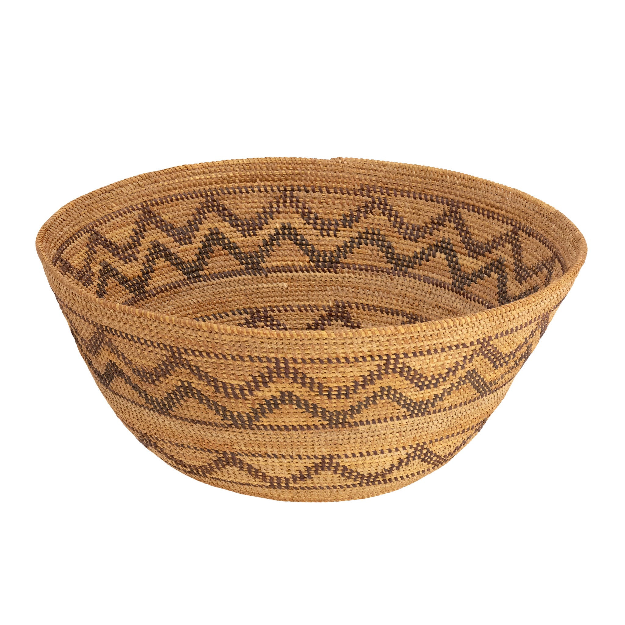 Yokuts Coiled Basketry Bowl, Native, Basketry, Vertical
