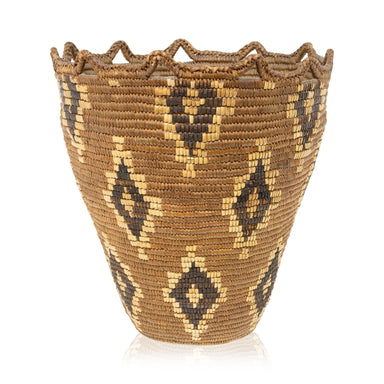 Large Klickitat Gathering Basket, Native, Basketry, Vertical