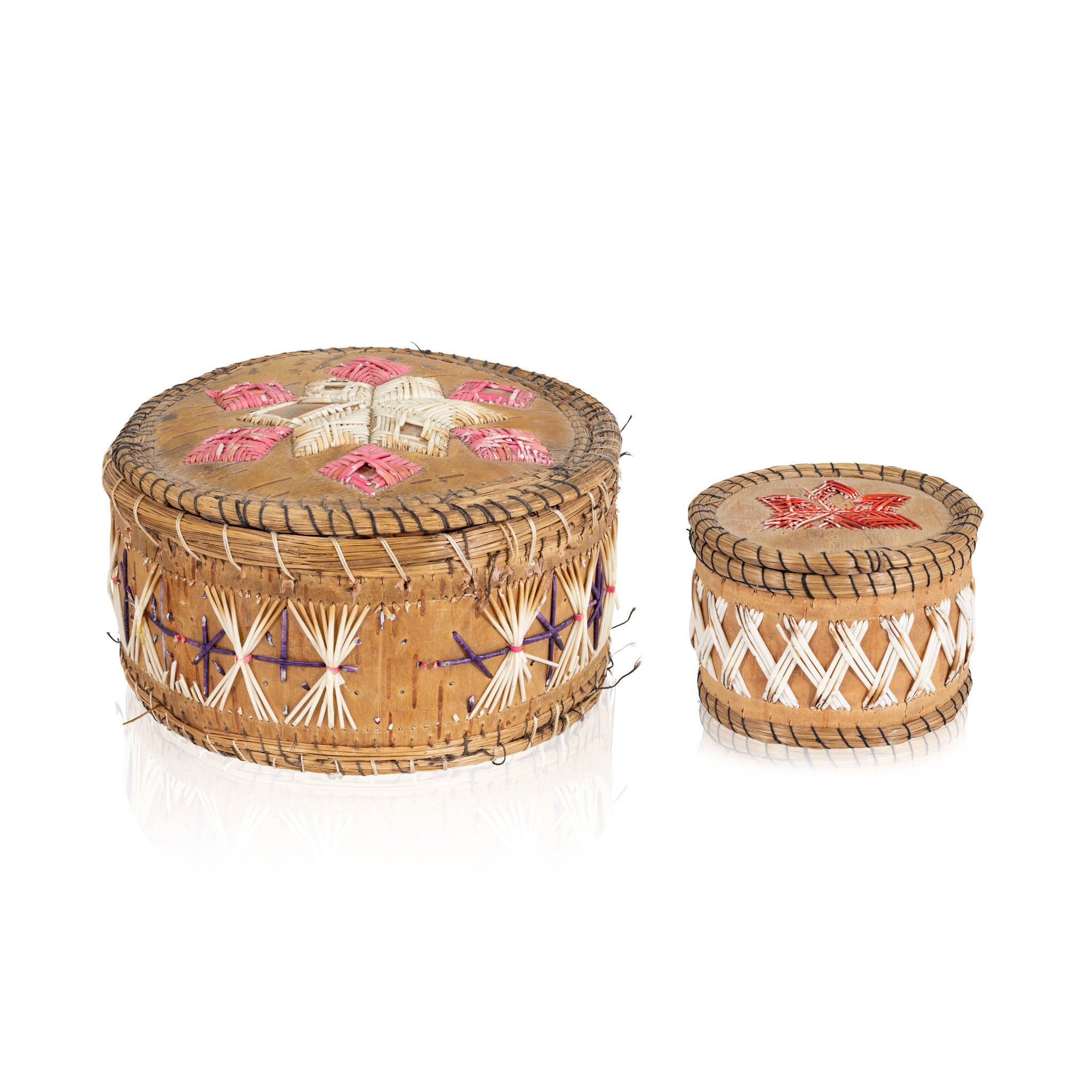 Quilled Birch Bark Boxes, Native, Birch Bark, Container