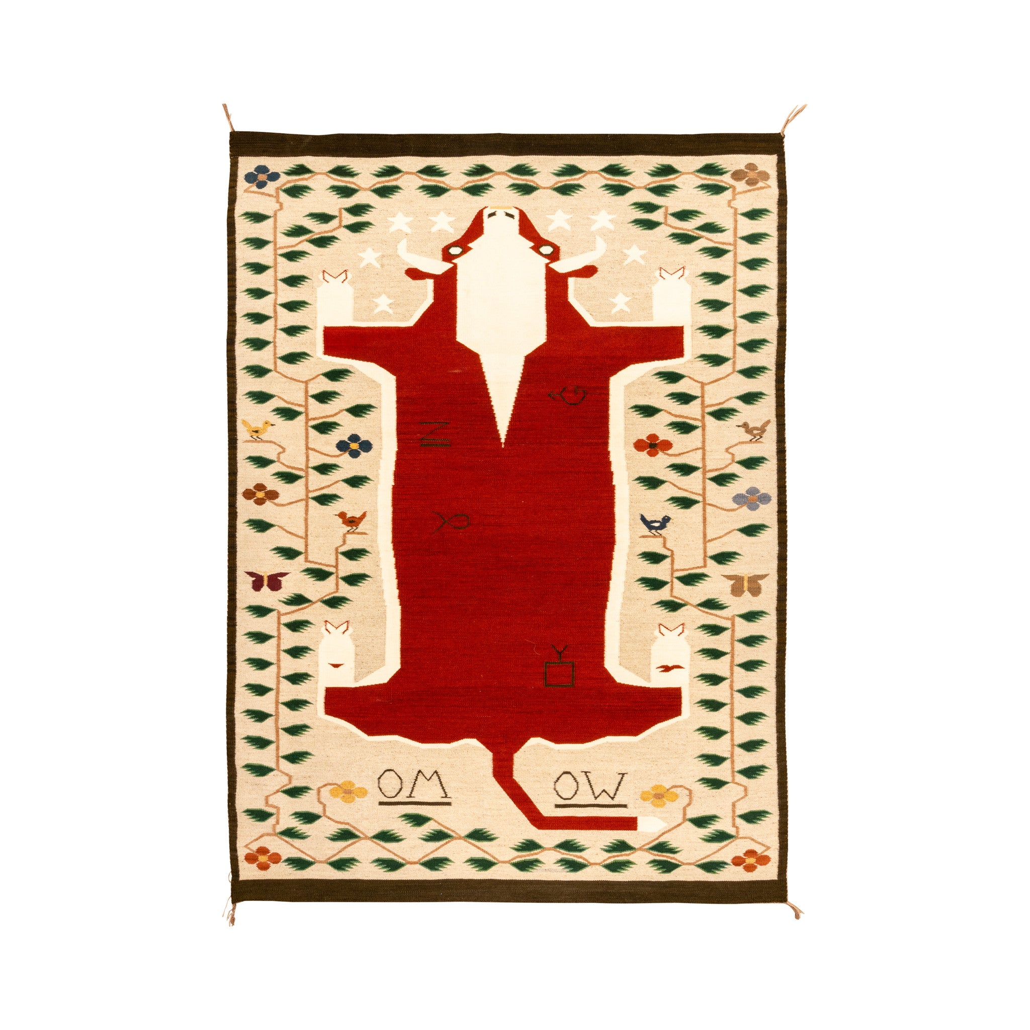 Navajo Steer Pictorial Weaving, Native, Weaving, Floor Rug