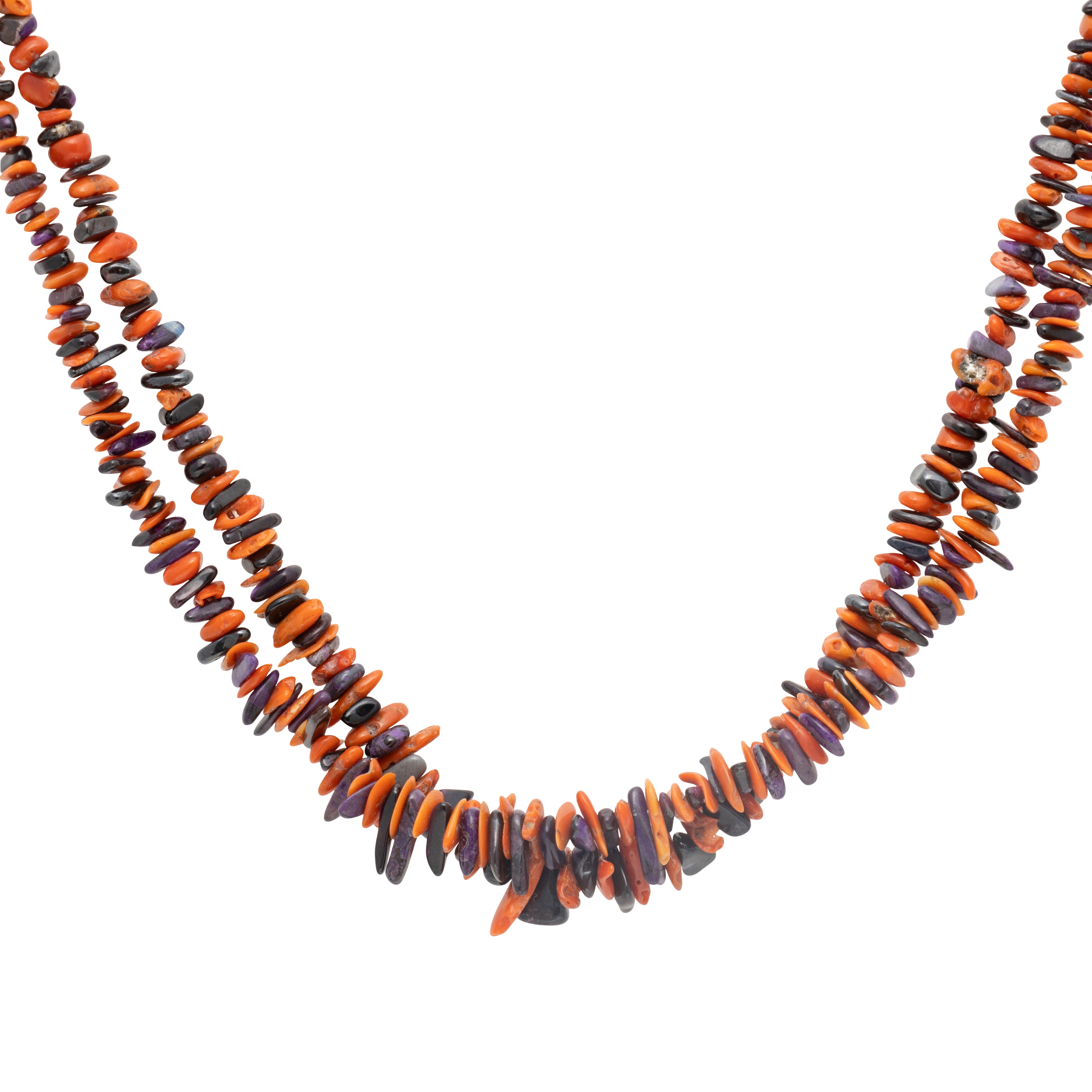 Navajo Coral and Sugilite Beaded Necklace