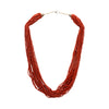 Native Coral Beaded Necklace, Jewelry, Necklace, Native
