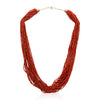 Native Coral Beaded Necklace, Jewelry, Necklace, Native
