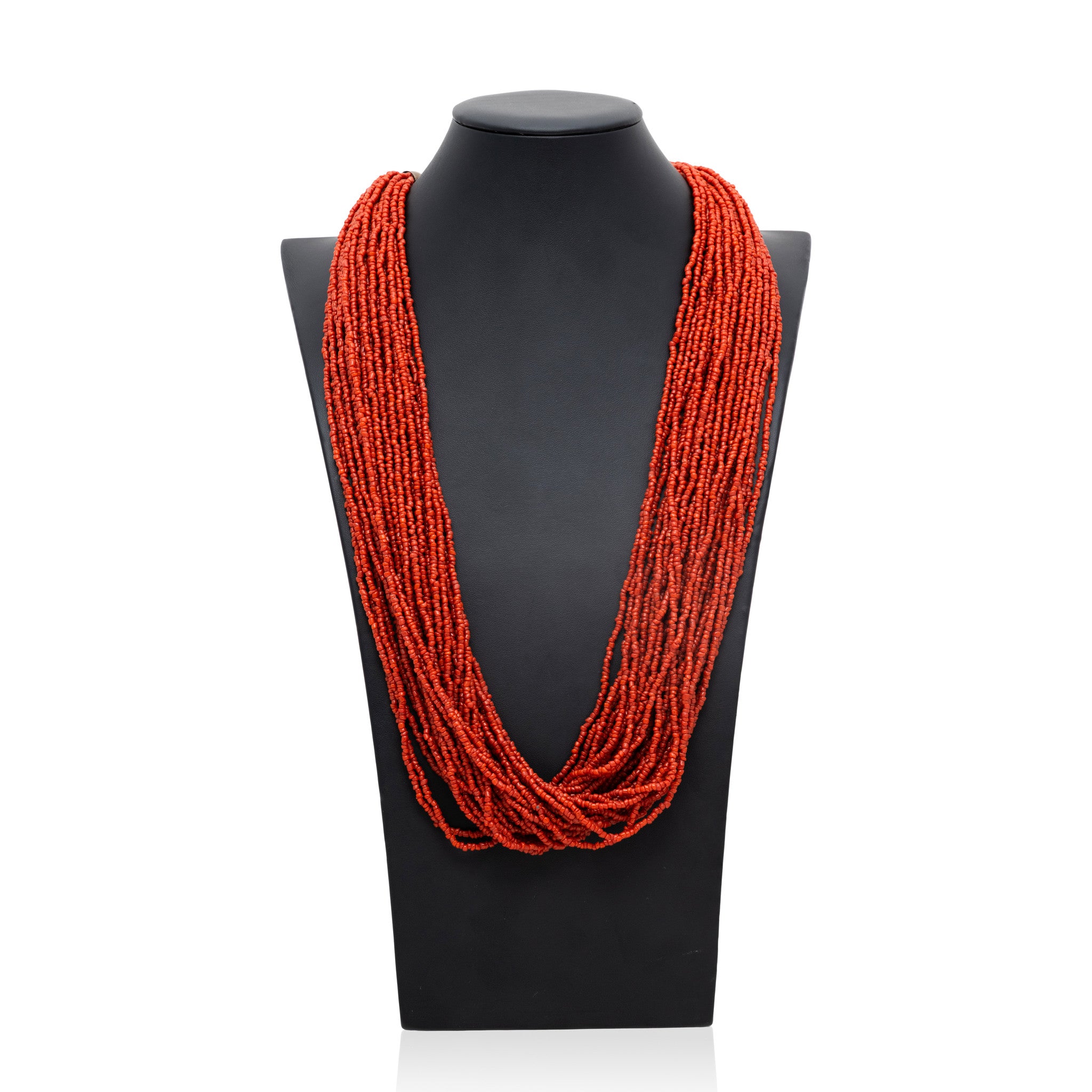 Native Coral Beaded Necklace
