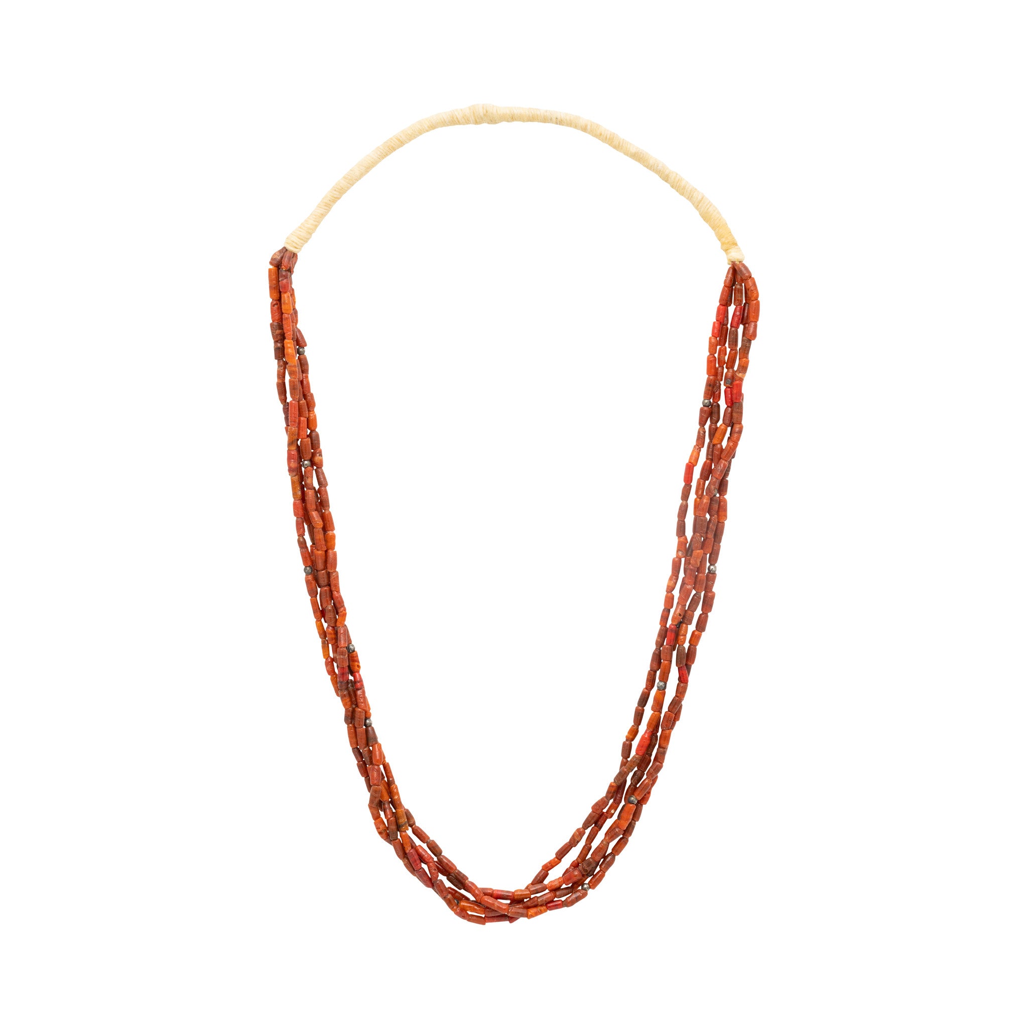 Native Coral Beaded Necklace, Jewelry, Necklace, Native