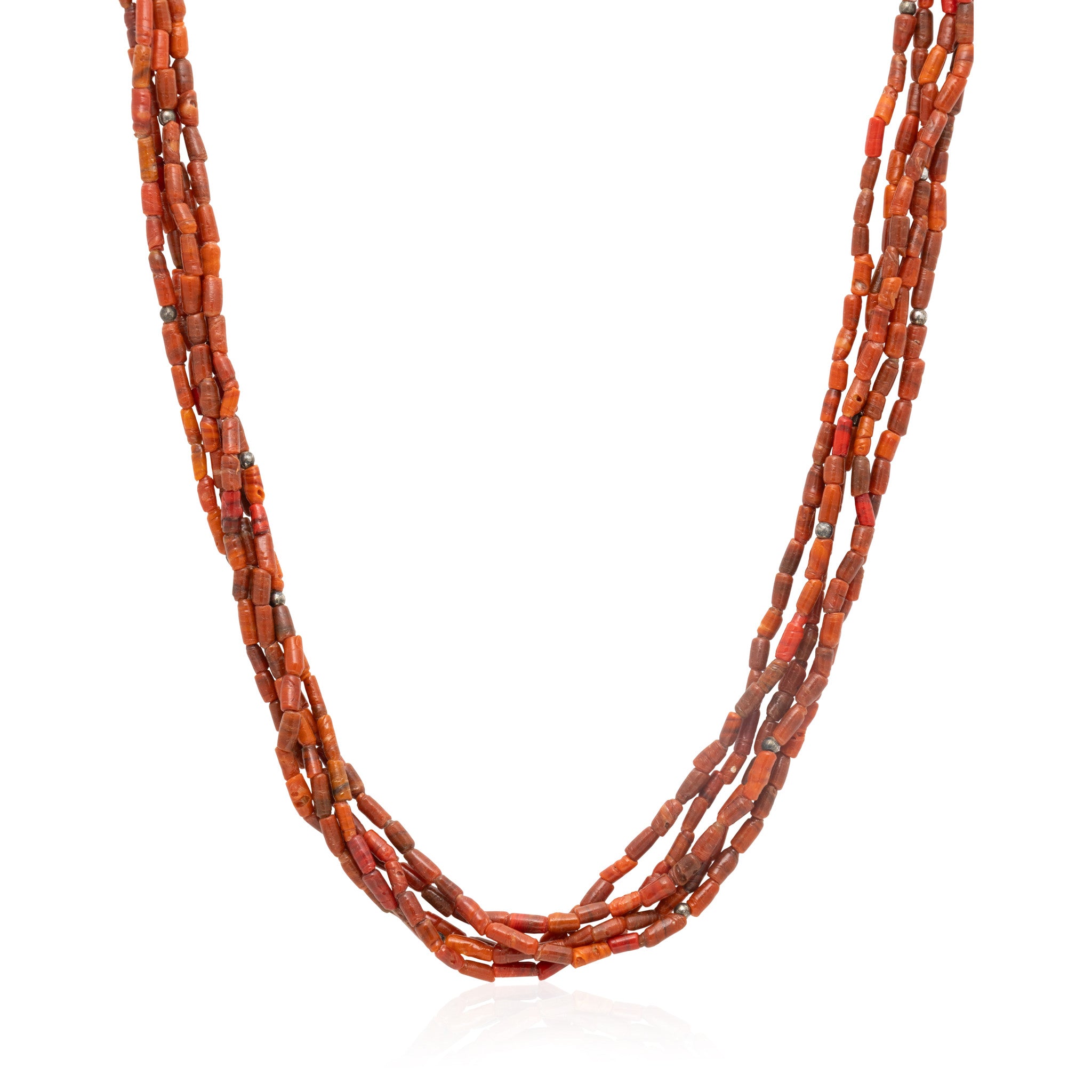 Native Coral Beaded Necklace