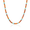 Navajo Turquoise and Amber Beaded Necklace