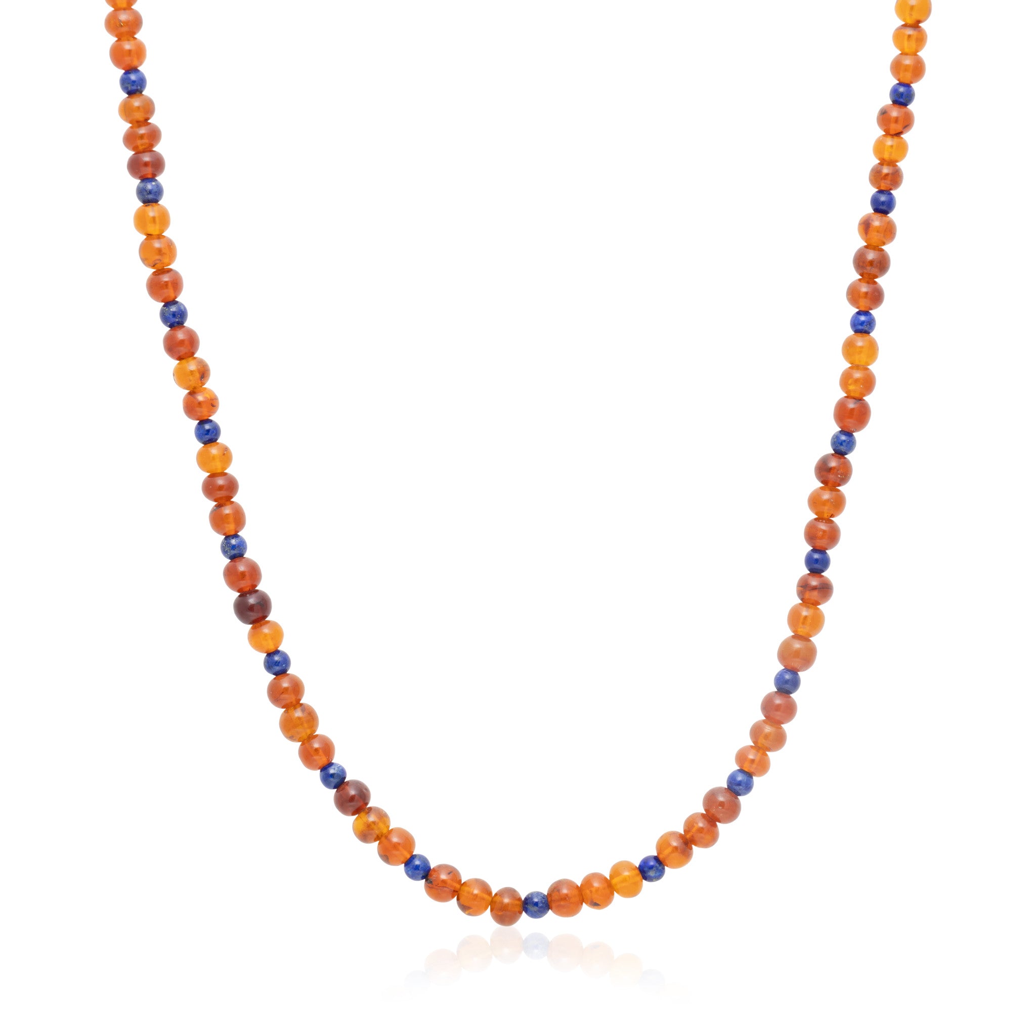 Navajo Amber and Lapis Beaded Necklace