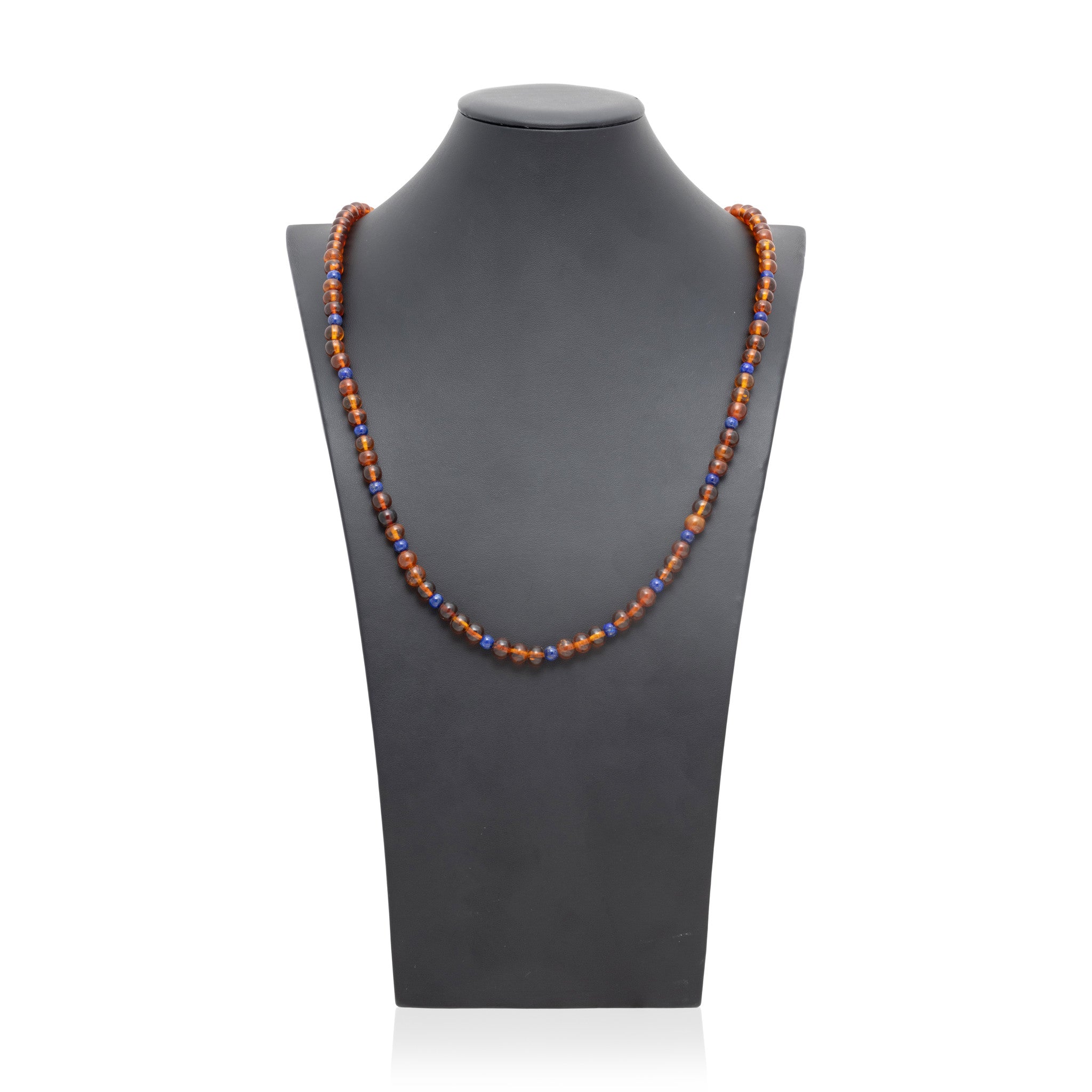 Navajo Amber and Lapis Beaded Necklace