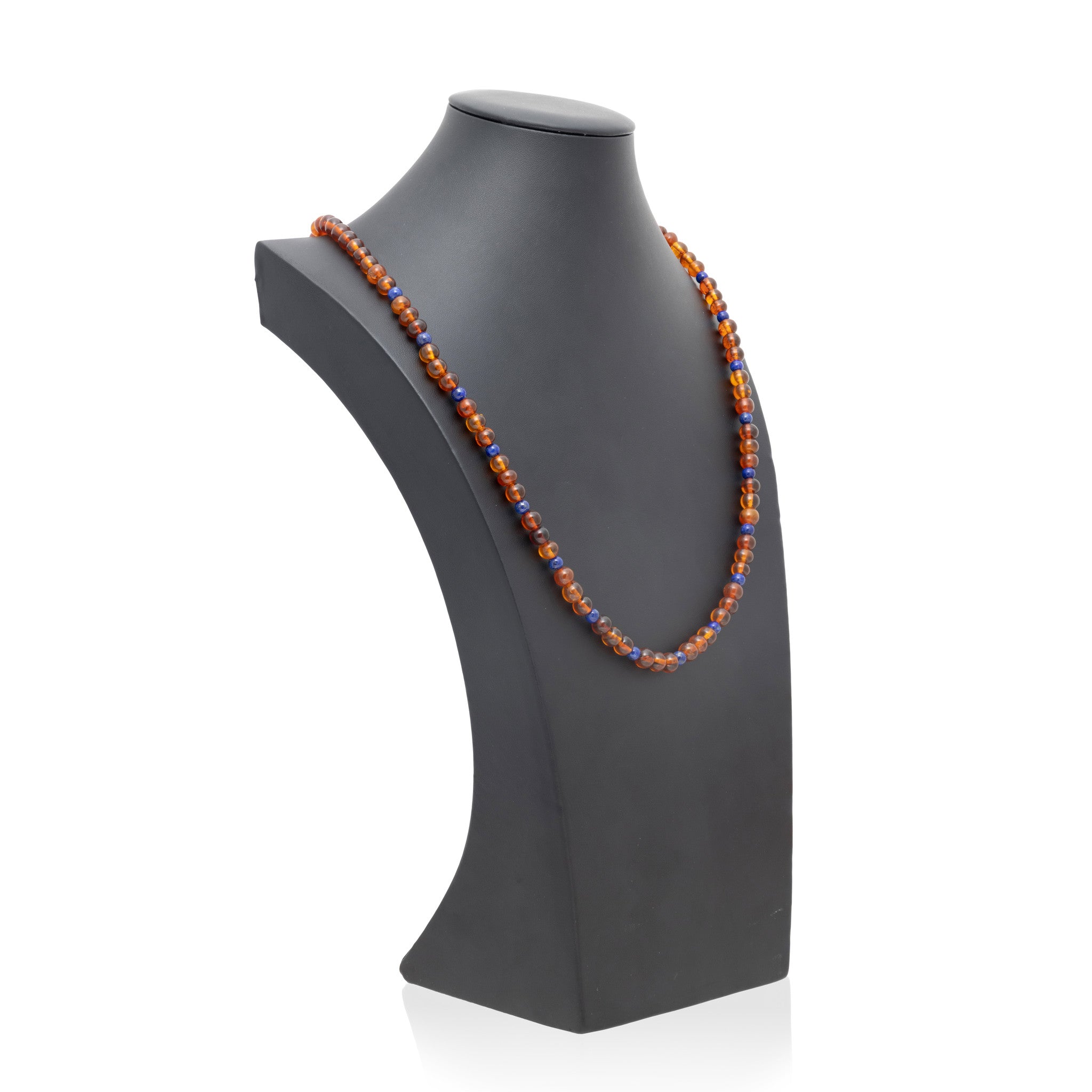 Navajo Amber and Lapis Beaded Necklace