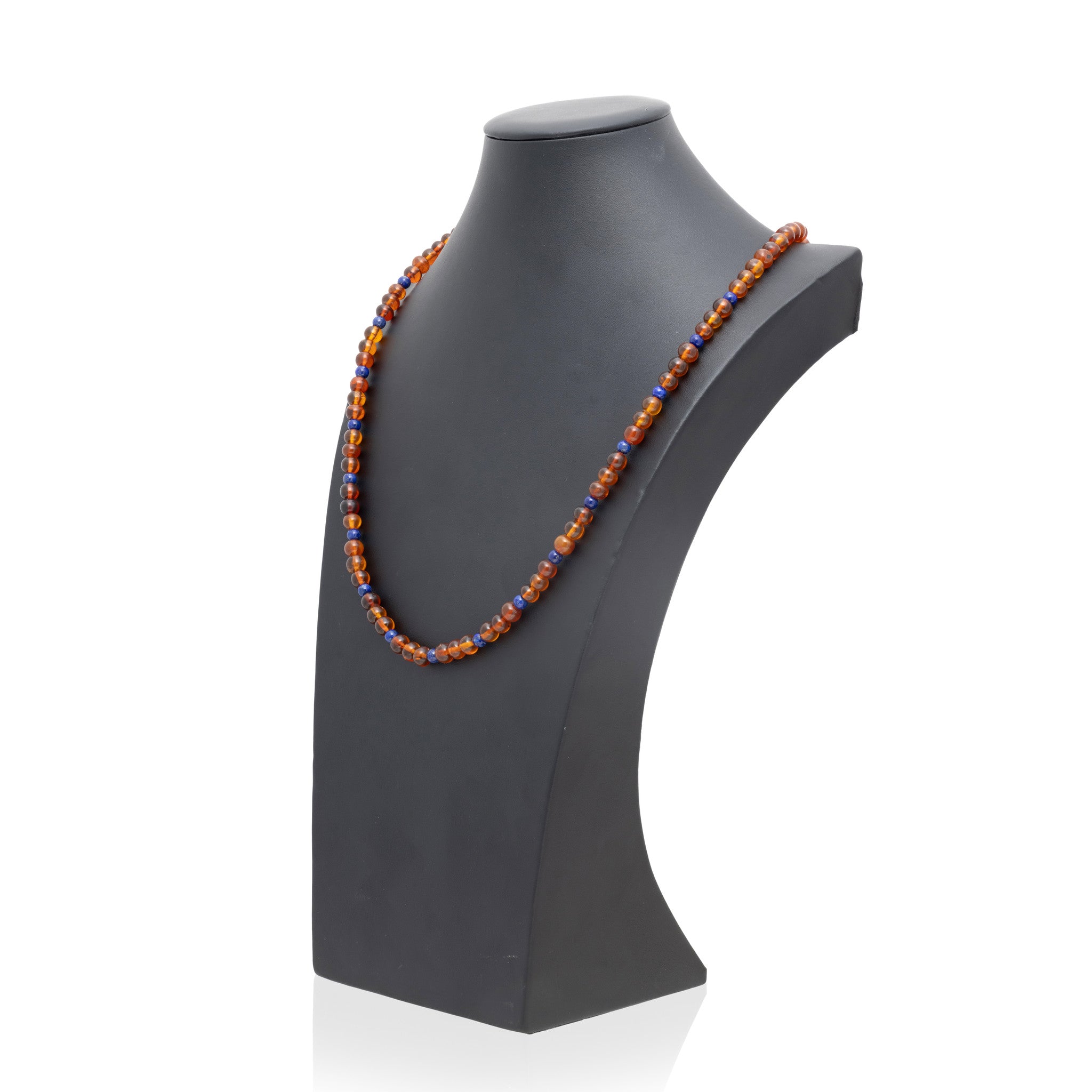 Navajo Amber and Lapis Beaded Necklace