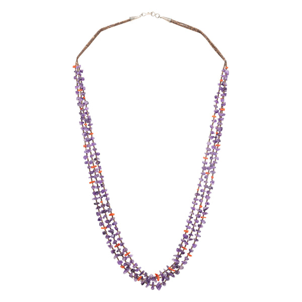 Navajo Coral and Sugilite Beaded Necklace, Jewelry, Necklace, Native