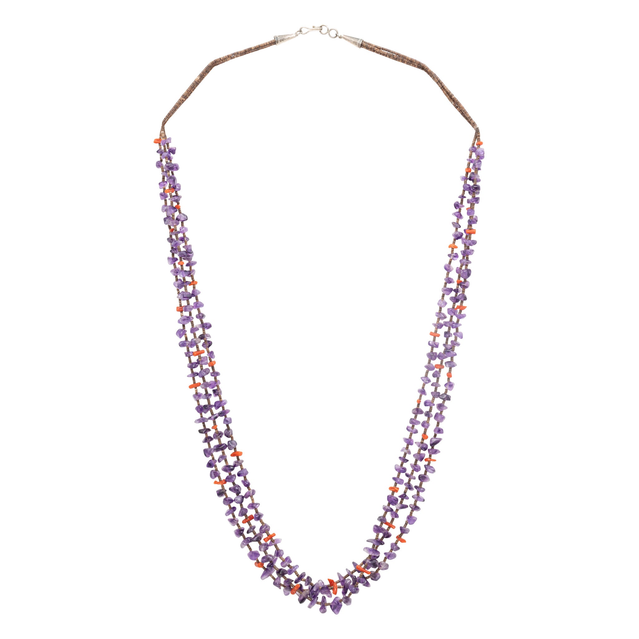 Navajo Coral and Sugilite Beaded Necklace, Jewelry, Necklace, Native