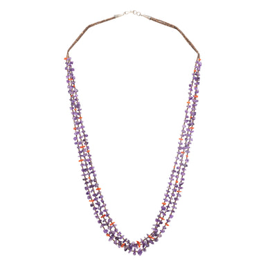 Navajo Coral and Sugilite Beaded Necklace, Jewelry, Necklace, Native