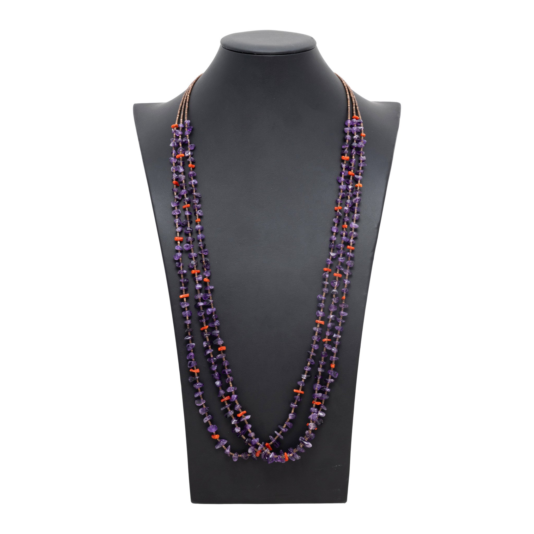 Navajo Coral and Sugilite Beaded Necklace