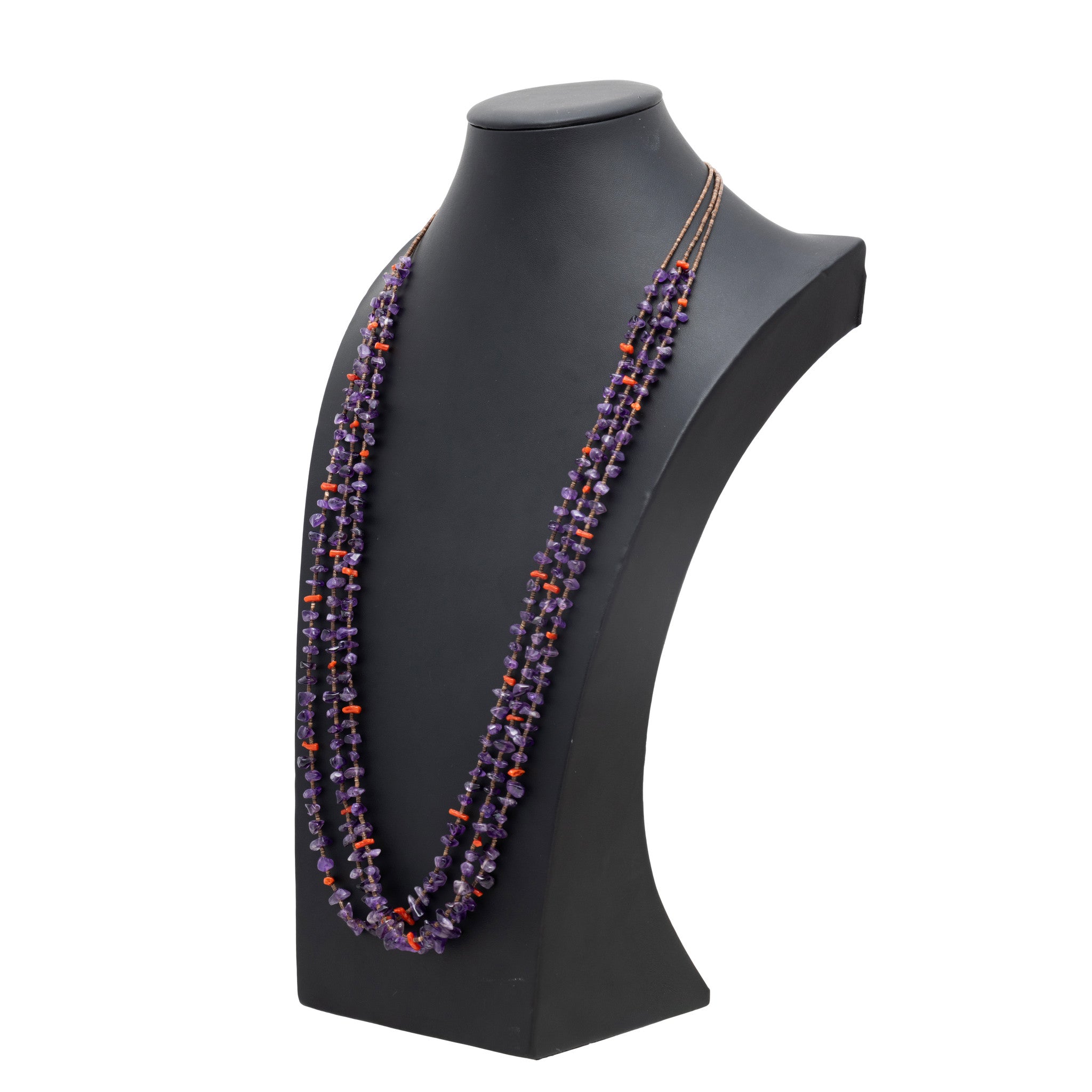 Navajo Coral and Sugilite Beaded Necklace