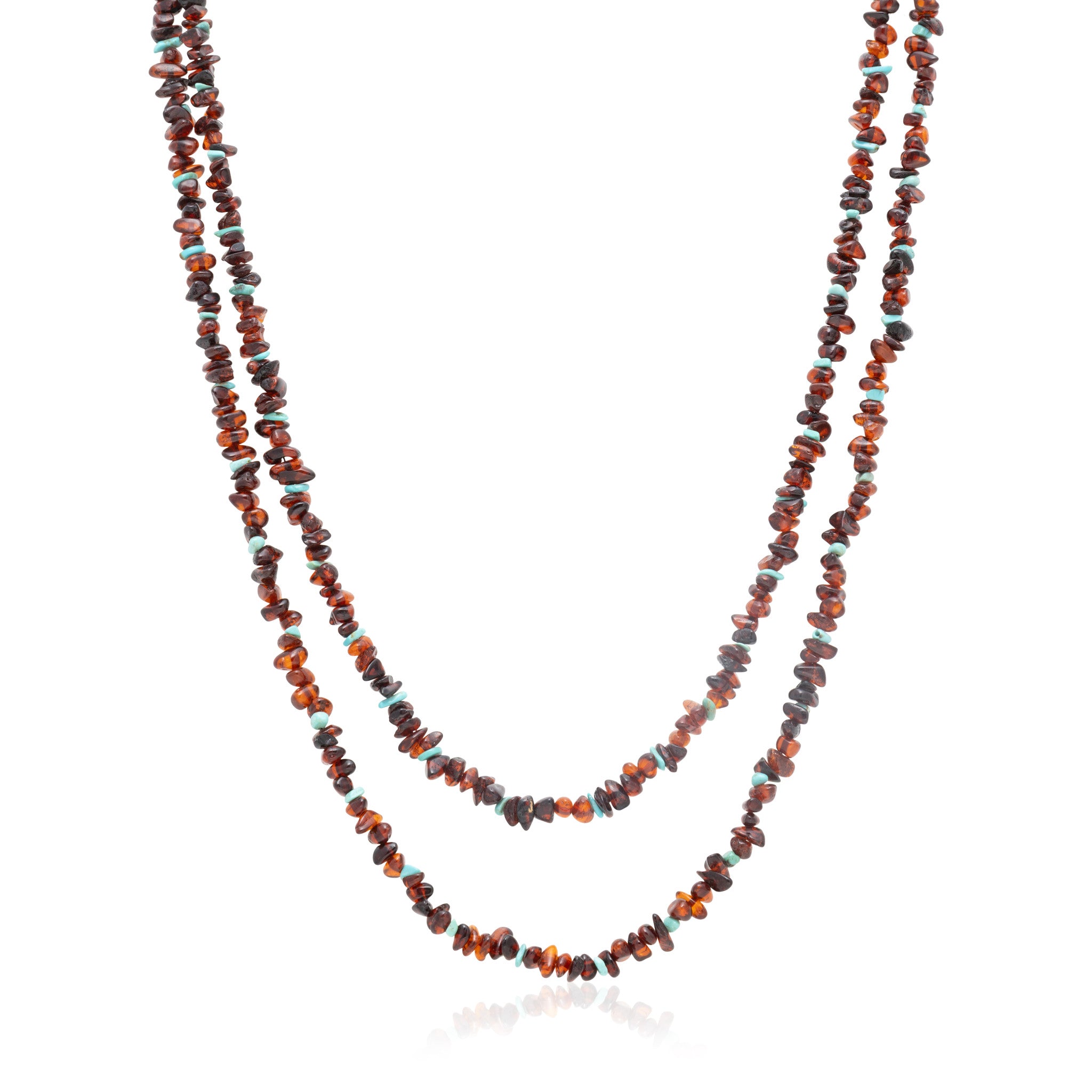 Southwest Amber and Turquoise Beaded Necklace