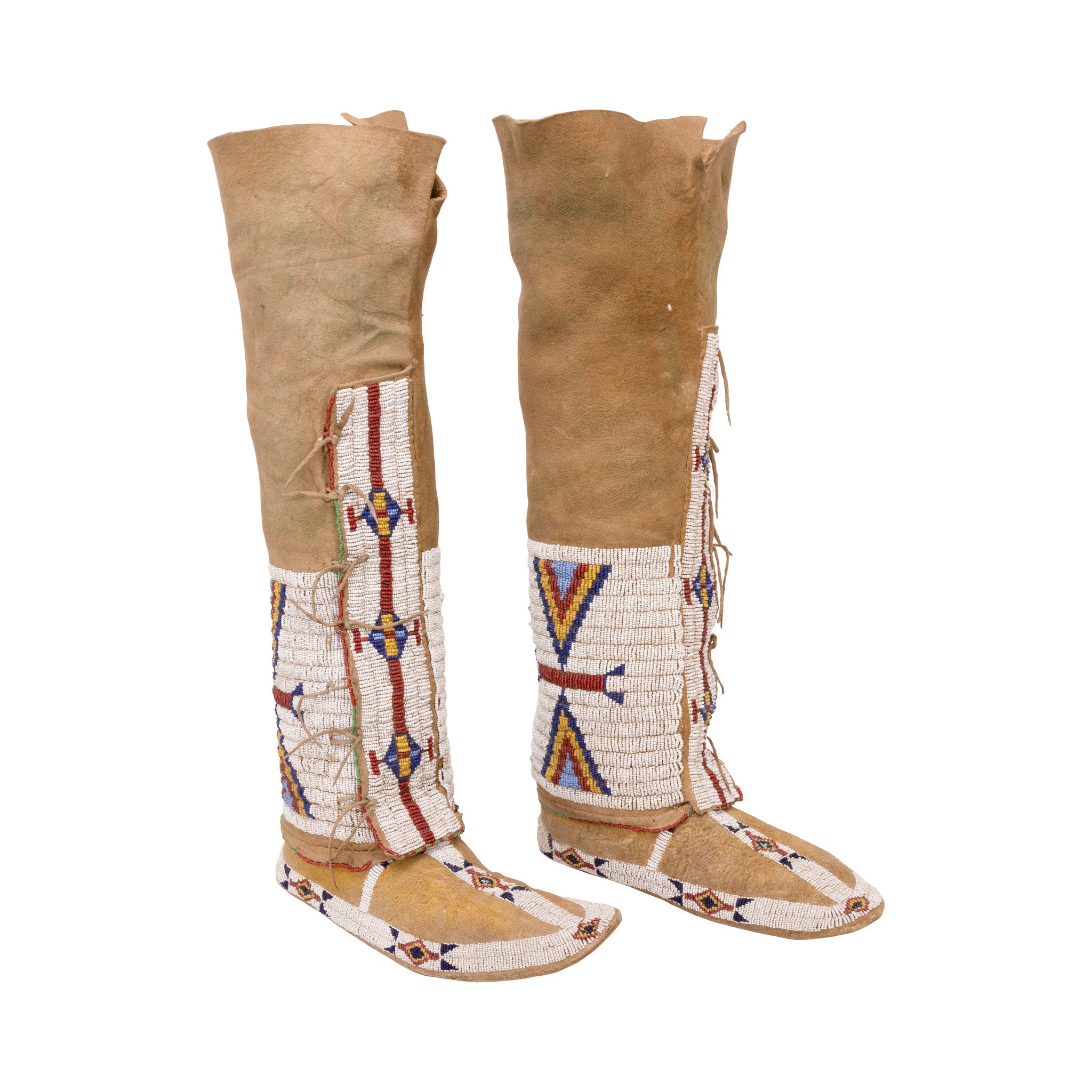 Sioux Hightop Moccasins, Native, Garment, Moccasins