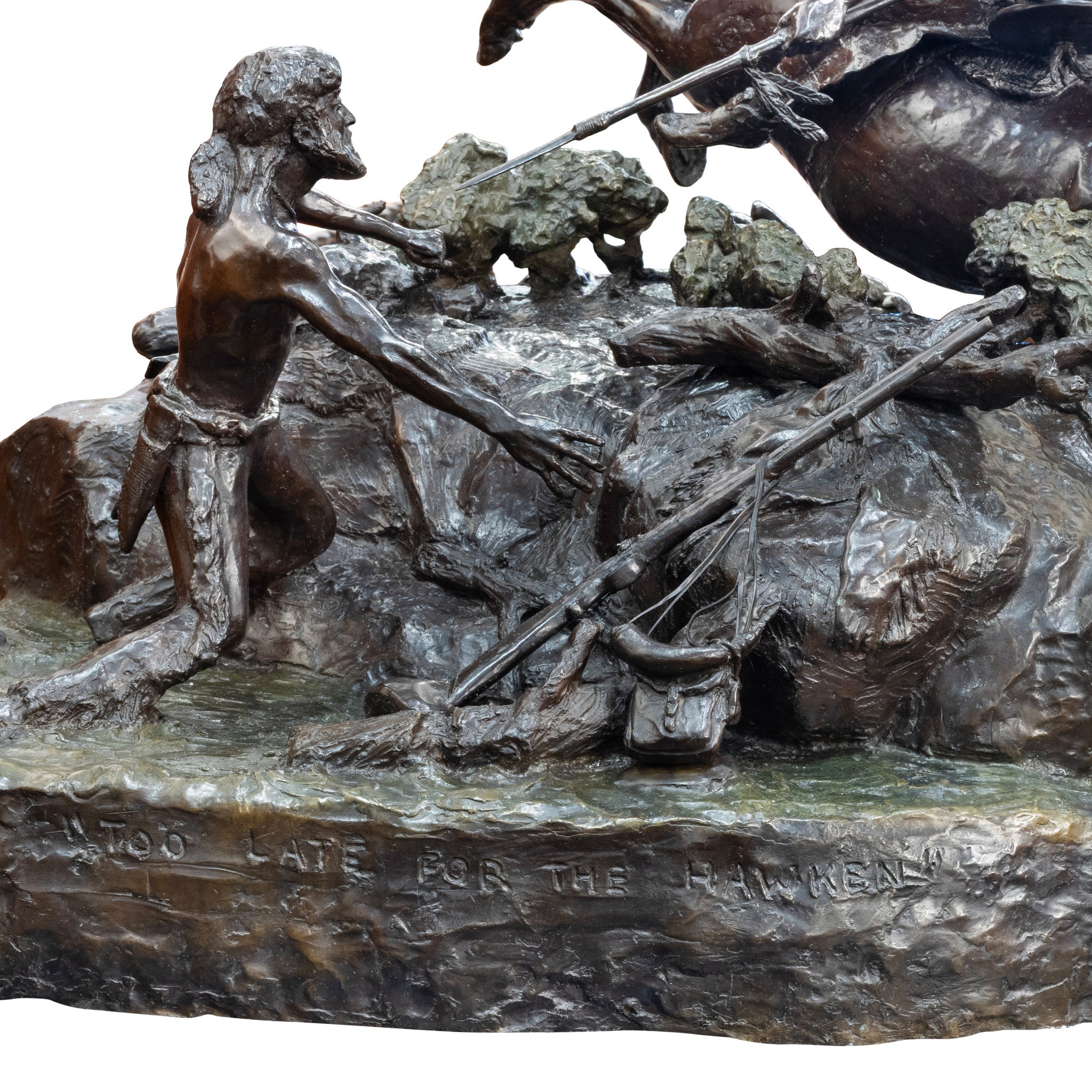 "Too Late for the Hawken" Bronze by Robert Scriver