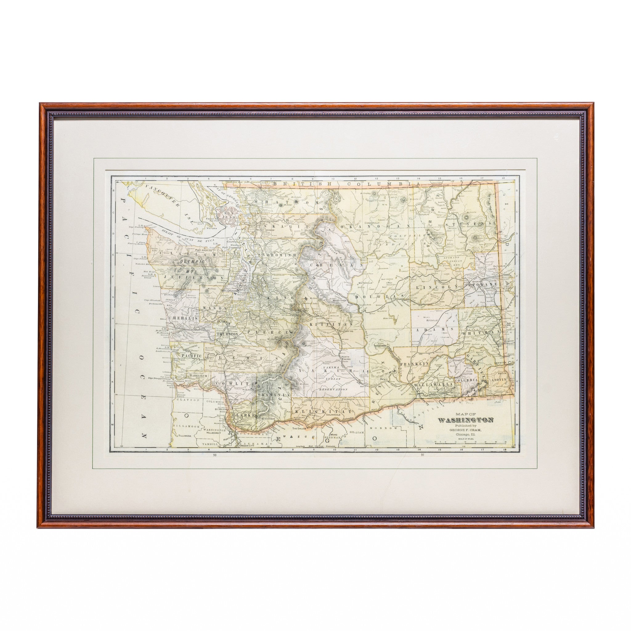 Map of Washington by George Cram, Furnishings, Decor, Map