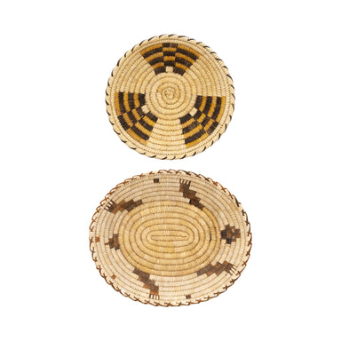 Pair Papago Platters, Native, Basketry, Plate