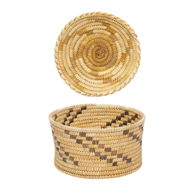 Pair Papago Basketry Bowls, Native, Basketry, Vertical