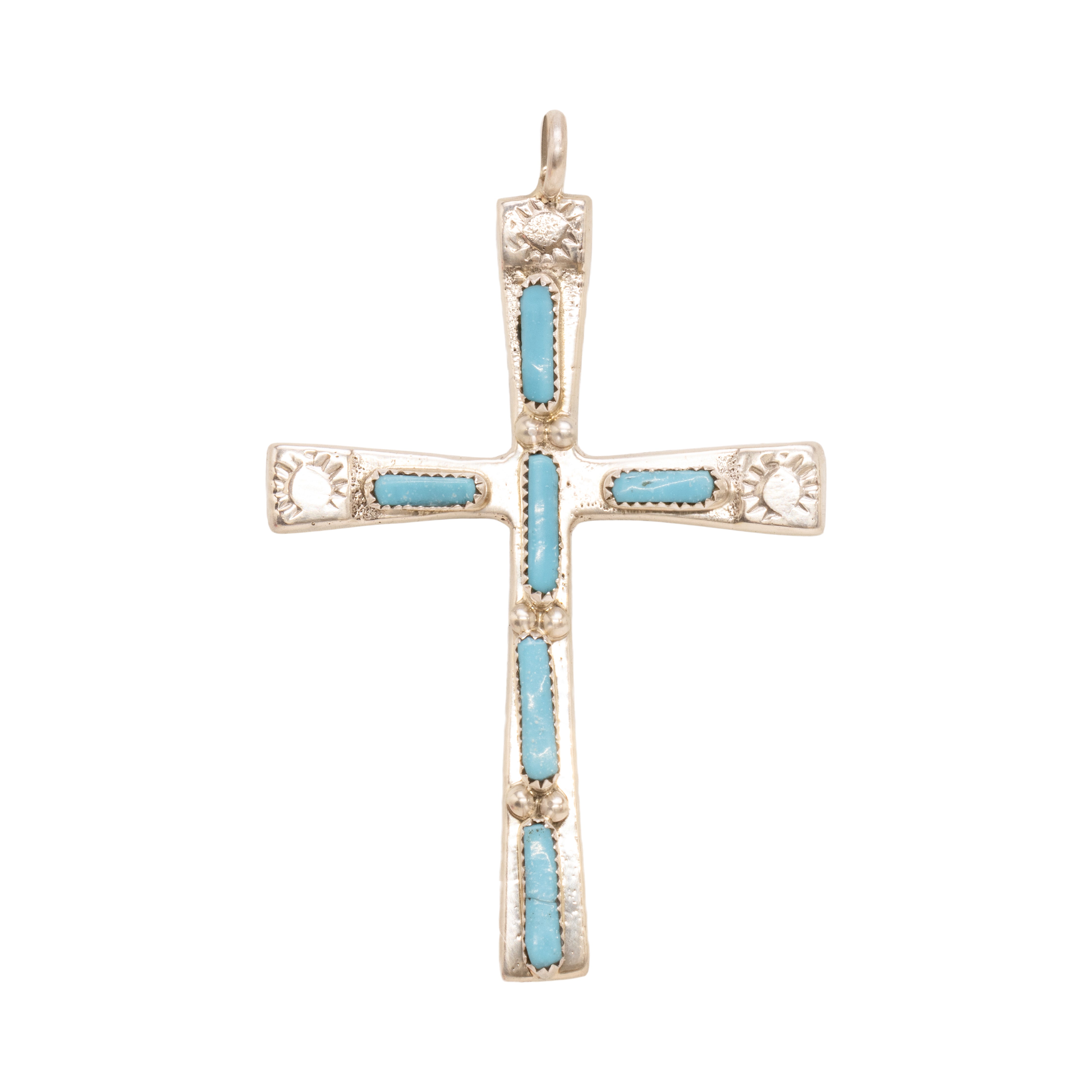 Zuni Turquoise Cross Pendant, Jewelry, Necklace, Native