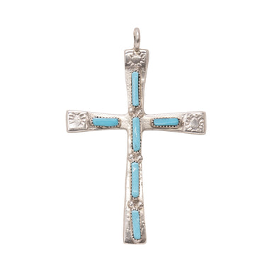 Zuni Turquoise Cross Pendant, Jewelry, Necklace, Native
