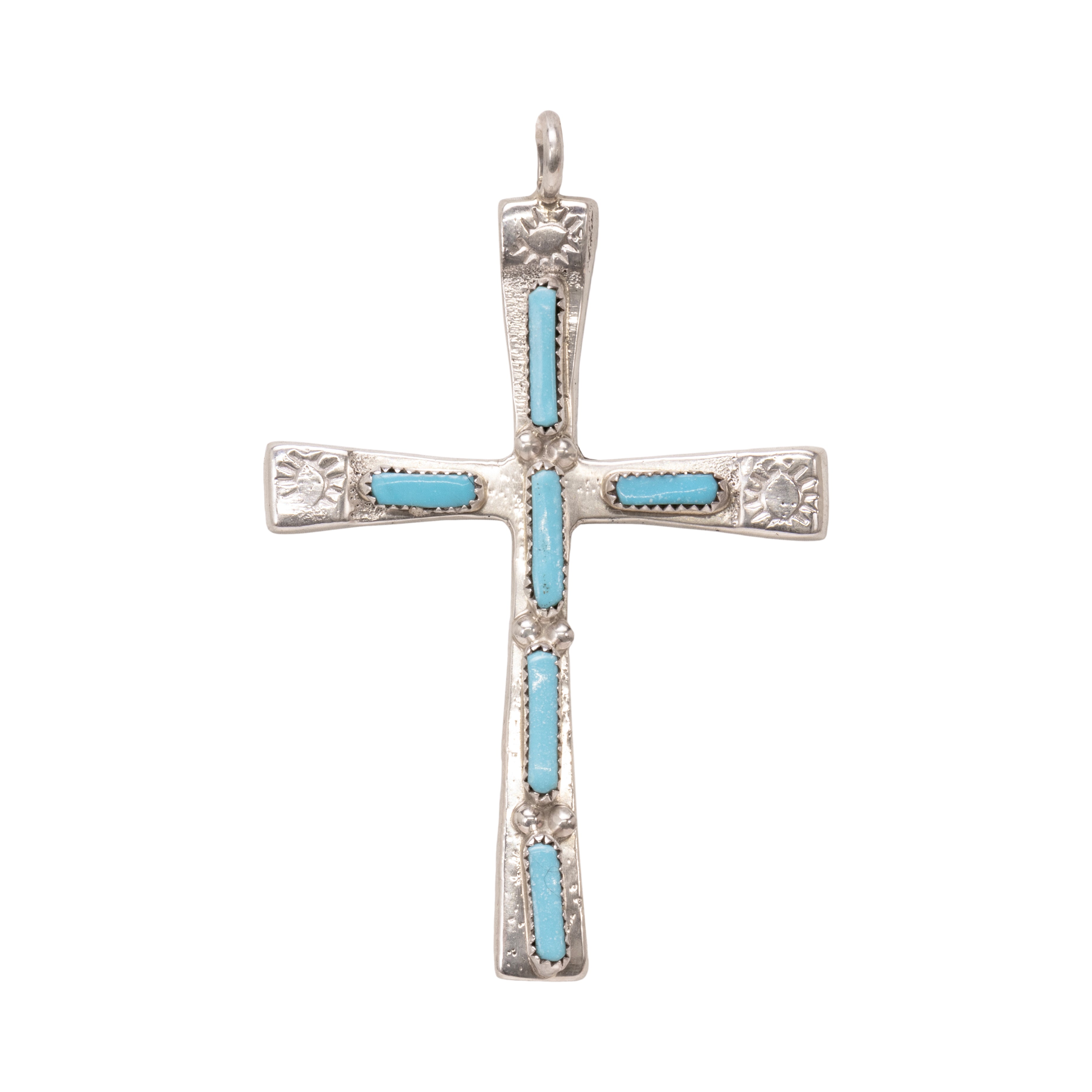 Zuni Turquoise Cross Pendant, Jewelry, Necklace, Native