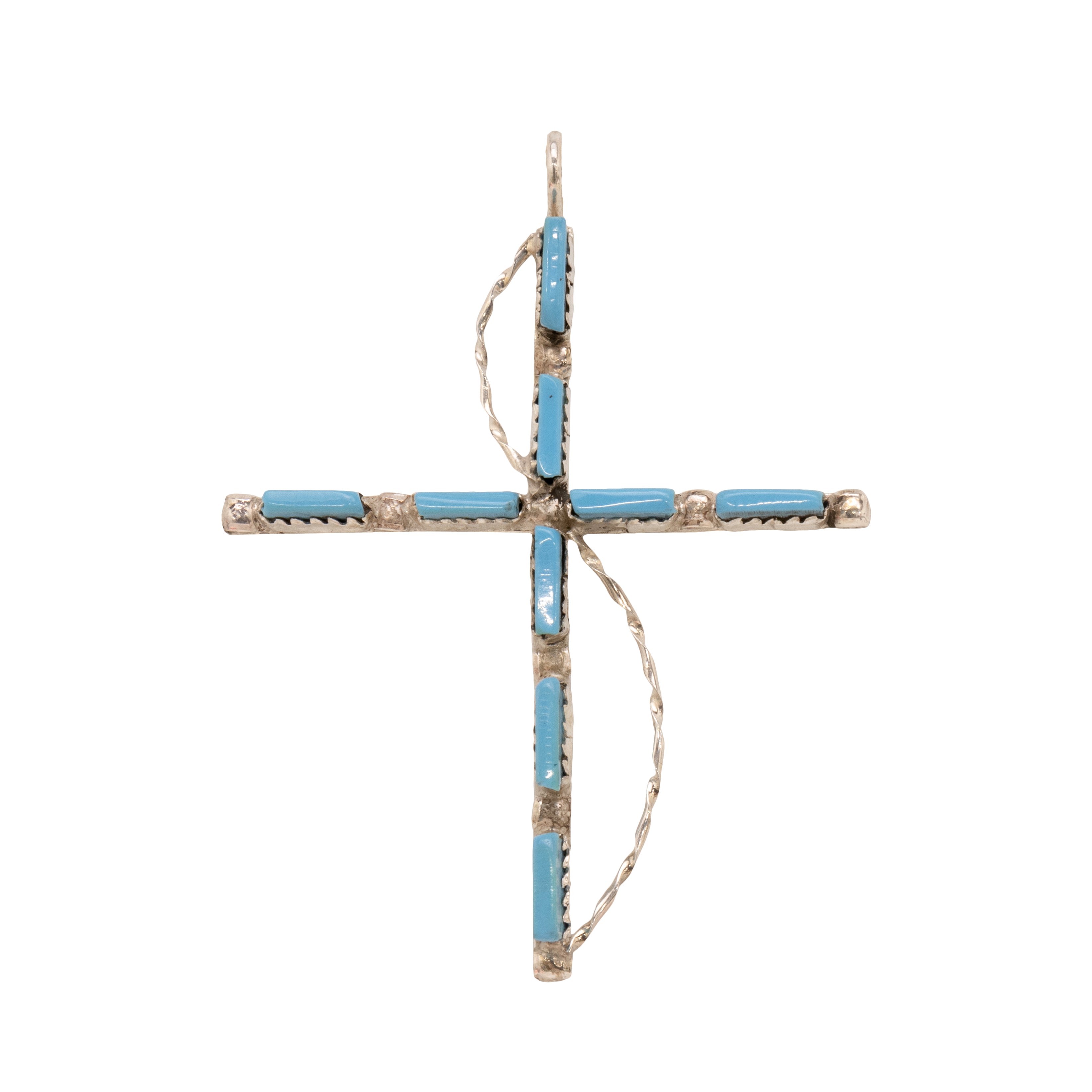 Zuni Turquoise Cross Pendant, Jewelry, Necklace, Native